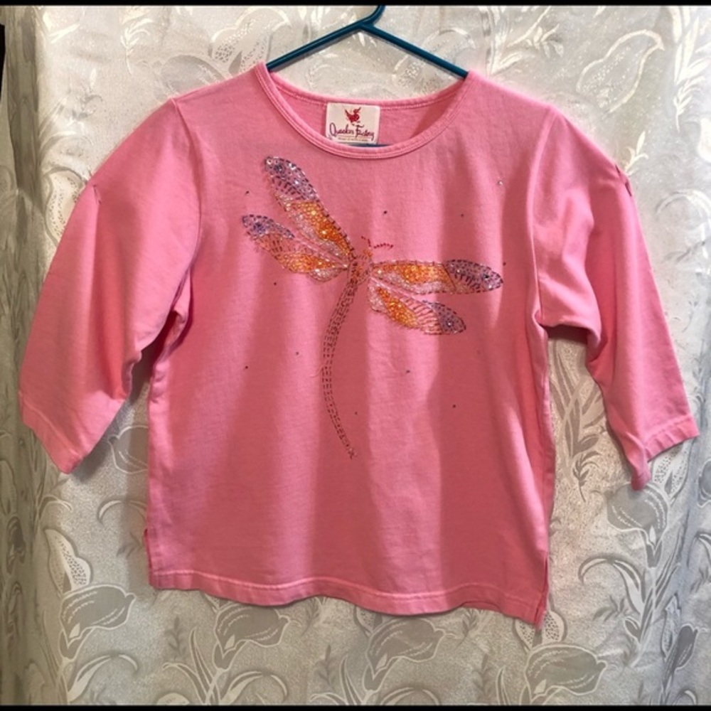 Quacker Factory long Sleeve Pink Shirt Size S